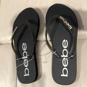 NEW- Bebe flip flops